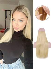 22 Inch Women's Everyday Straight Hair Extensions Fish Line Style Hair Extension Piece, Multiple Colours To Choose From, Easy To Use, Suitable For Parties, Raves - Multicolor - View 9