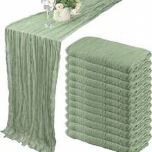 纱布桌布，长桌布，浪漫风格，适合婚礼、新娘送礼会、生日派对、餐桌装饰 - 彩色 - 查看 2