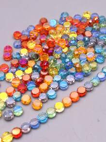 Mixed Color 30pcs 8mm/Bag Flat Round Faceted Glass Beads AB Color Disc-Shaped Glass Loose Beads For Jewelry Making DIY Bracelet Earring