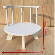 Children's Wooden Solid Seat Assembly Retro Semi-Circle Back Stool Baby Photo Photography Stool Home Mini Children's Stool Photo Studio Photography Prop Wooden Stool Baby Shower Easter Gift Things For Girls/Boys