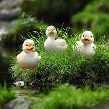 3-Piece Set Iron Plant Pot Stakes, White Duck Garden Stakes, Outdoor Lawn And Yard Decorations