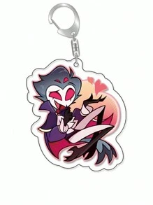 Anime GOODS Anime Acrylic Keychain -Vicky Charlie Alastor Cute Y2K Cartoon Pendant, Suitable For Bags And Keys, Perfect Gift For Fans, Cosplay Accessories Car Key Bag Backpack Small Jewelry Key Ring Accessories Creative Student Gifts Anime Derivatives, Creative Backpack Pendants, Car Key Pendants, Acrylic Keychains, Japanese Comic Pendants, Neko Contents Seed Keychain Collectibles, Pendants, Otaku Collection Gifts, Cheap Gifts School Letter Car Accessories Goth