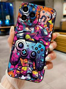 1 pieza Funda protectora antichoque para teléfono móvil con diseño de mando de videojuegos compatible con Apple, /Galaxy, Infinix, Redmi, OPPO, VIVO, Realme