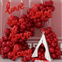 4 件爱心形铝箔气球 - 适合婚礼、情人节、求婚