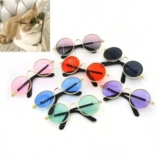 1 Stück süße retro runde Spiegelsonnenbrille, geeignet als Foto Requisite für kleine Hunde/Katzen, Haustierkatzen/Hunde Sonnenbrille, Teddy personalisierter lustiger Kopfschmuck Haustierzubehör