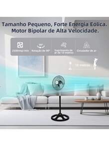3 In 1 Multifunctional Small Column Fan, 127V 3-Blade Fan, 3 Speeds, 1.7m Cable Length, Adjustable Height, Suitable For Living Room, Office And Bedroom - 查看 2