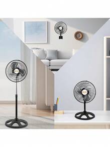 3 In 1 Multifunctional Small Column Fan, 127V 3-Blade Fan, 3 Speeds, 1.7m Cable Length, Adjustable Height, Suitable For Living Room, Office And Bedroom - 查看 5