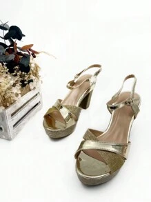 Women Heeled Sandals - 金色 - 查看 4