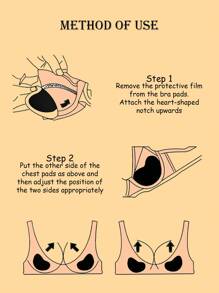 1 Par de almohadillas adhesivas con elevación de pecho de silicona, relleno impermeable para sostenes, trajes de baño, bikinis y vestidos de mujeres