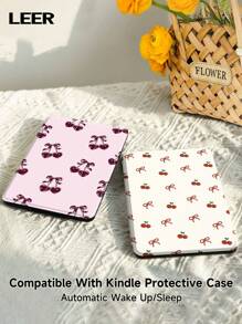 樱桃图案保护壳，适用于 Kindle 第 10 代 2019/Kindle（第 11 代-2024 年发布）（6 英寸）型号，自动唤醒/睡眠
