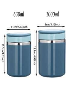 1 Pieza Recipiente térmico portátil para sopa Caja de Bento aislada con sello Envase de alimentos con asa Caja de almuerzo de gran capacidad de acero inoxidable para salidas, campamentos y viajes, 630/1000ml Taza térmica aislada para sopa Recipiente de alimentos de acero inoxidable para bento apto para microondas para la escuela