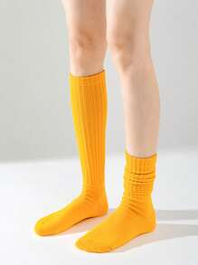 1 Pair Women Over The Knee Socks, Colorful Vertical Stripe Pattern, Fashion Versatile Thigh High Stockings, Spring/Summer