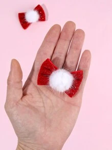 2 件红色可爱狗和猫发夹，带雏菊的小狗 Bb 发夹，约克夏犬蝴蝶结，宠物毛发美容，宠物毛发配饰。 - 紅白色 - 查看 5