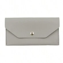 1 件纯色男士和女士 PU 皮革钞票钱包套信封夹硬币方便中包女士钱包钱包长款钱包