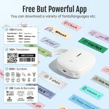 PRT QUTIE Label Makers Machine With Tape, Wireless Built-In Cutter + Multiple Templates Fonts Icon, Portable Bluetooth Label Printer For Home, Office, Business & Organization - White - View 5