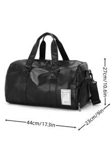 1 件新款时尚大容量多功能纯色防水耐磨 PU 皮革带干湿分离袋和独立鞋仓旅行包适合男女度假、运动试穿、旅行商务和返校化妆包洗漱包洗漱旅行包化妆品收纳海滩沙滩包度假必需品学校用品旅行必需品女士大学宿舍浴室