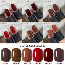 XEIJAYI XEIJAYI 6Pcs 15ML Jelly Ice Transparent Nude Green Blue Green And Colorful And Pure Gel Nail Polish Set Peelable UV LED Gel Polish, Glossy Finish, For Nail Salon And DIY For Beginners