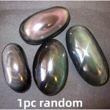 1 件独特彩虹黑曜石掌石 - 抛光掌石 - 家居装饰、节日装饰、掌石运动 - 节日期间送给家人和朋友的完美礼物 - 炫彩 - 查看 13