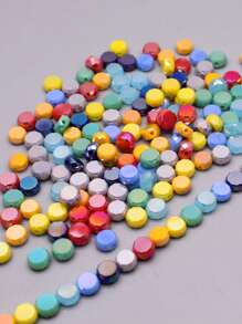 Mixed Color 30pcs 8mm/Bag Flat Round Faceted Glass Beads AB Color Disc-Shaped Glass Loose Beads For Jewelry Making DIY Bracelet Earring