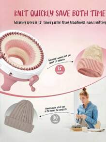 Máquina de tejer manual grande con forma de conejo de 22 agujas, 40/48 agujas, para hacer ropa de mascota, calcetines de niños, gorros, bufandas, suéteres, juguetes de peluche, regalo exquisito