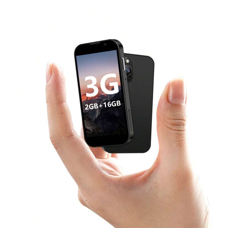 1PCS - 3G Mini Smartphone, 3G Network, 3-Inch Screen, Wifi & GPS, 2GB+16GB, Android System, Dual Cards Slot, , Mini Phone, Gifts. Black \ Pink \ Blue. With Phone Case.  Halloween Gift Christmas Present. - màu đen - Xem 1