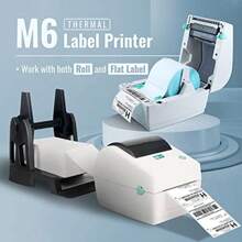 M6 Thermal Label Printer 100 Bonus 4x6 Logistics Shipping Label Printer Barcode Sticker Maker Hine Direct Jar Bottle Labeller For Etsy   Packages Postage Writer Compatible Windows - M6 - View 3