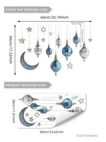 1pc/1set 2pcs Glass Baby Moon, Rose Lantern, Star Window Sticker, Double-Sided Visible Retro Nursery Decoration, Suitable For Glass Cabinet, Bedroom