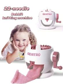 Máquina de tejer manual grande con forma de conejo de 22 agujas, 40/48 agujas, para hacer ropa de mascota, calcetines de niños, gorros, bufandas, suéteres, juguetes de peluche, regalo exquisito