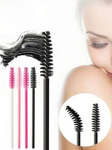 100/50/10pcs Disposable Mascara Wands, Mascara Brush, Eyelash Makeup Brush, Eyelash Spoolie Brush, Bendable Disposable Eyebrow Spoolie, Eyelash Brush For Eyelash Extension, Eyebrow Spoolie, Castor Oil Brush (Pink)