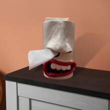 1 pezzo di portafazzoletti da viso creativo fatto a mano, dispenser di fazzoletti con disegno di naso e bocca, organizer per scatola di fazzoletti per bagno, camera da letto, comodino, scrivania - Multicolore - Visualizzare 7