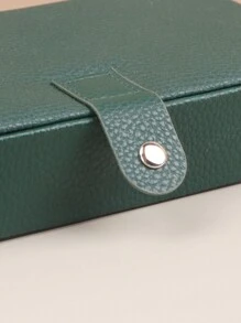 1 PIEZA Caja de almacenamiento de joyas de PU portátil de varias capas, adecuada para guardar pulseras, anillos, pendientes, collares, decoraciones de boda, regalos del Día de San Valentín