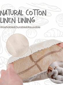 2pcs Bread Proofing Basket Cloth Liner, Rattan Baking Dough Basket Cover For Rolling Dough, Baguettes, Loaves, Pastry, Homemade Bread, Not Include Basket - Multicolor - View 11