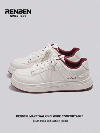 2 件女士白色面包鞋，2024 年新款秋冬款，与裙子完美搭配，休闲学生运动鞋，软底