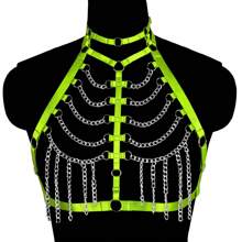 Women Sexy Elastic Body Harness Lingerie Hollow Out Cupless Cage Bra - A - View 13