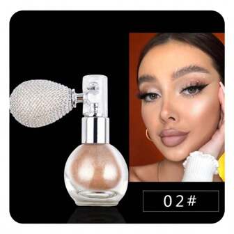 闪亮身体高光喷雾，带有芳香闪光粉，天然 3D 轮廓腮红粉，适用于嘴唇、眼睛、头发、面部和身体 - 高光闪亮闪光