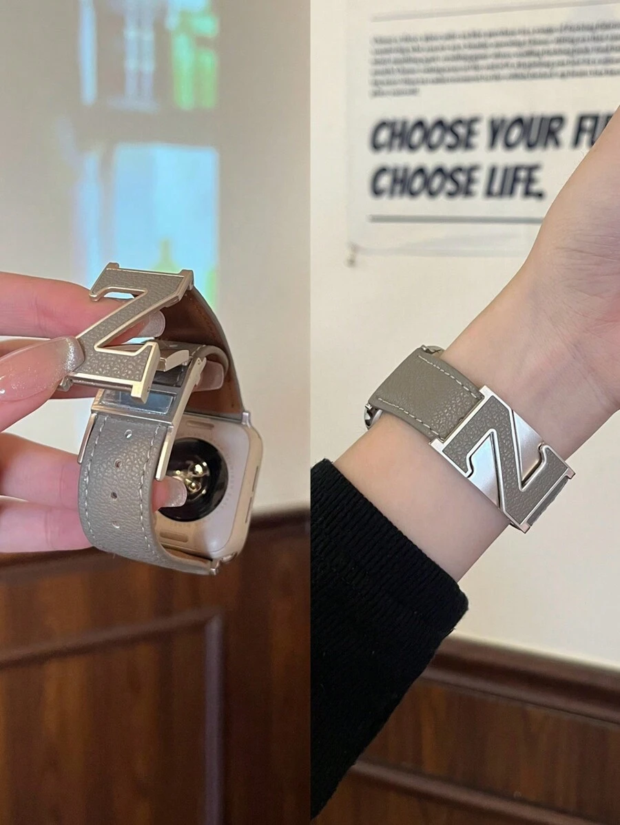 1条真皮表带，兼容，女士款，金色、黑色、银色可选，运动型，适用于38mm、40mm、41mm、42mm、44mm、45mm、46mm、49mm表盘，兼容 Ultra 10/9/8/7/6/5/4/3/2/1 SE系列