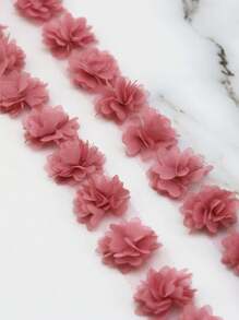 56pcs/Pack Chiffon Flower Decorations, For Headpiece, Clothing, Wedding, DIY Crafts - Multicolor - View 15
