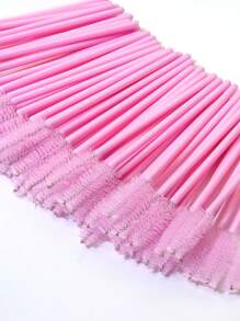 100/50/10pcs Disposable Mascara Wands, Mascara Brush, Eyelash Makeup Brush, Eyelash Spoolie Brush, Bendable Disposable Eyebrow Spoolie, Eyelash Brush For Eyelash Extension, Eyebrow Spoolie, Castor Oil Brush (Pink)