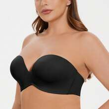 MELENECA MELENECA Women's Wirefree Push Up Lightly Padded With Anti-Slip Support Strapless Bra