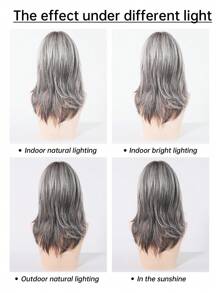 18 Inch Grey Curly Wig Multicolor With Bangs Synthetic Heat-Resistant Wig For Daily Fashion Parties Cosplay Christmas Use