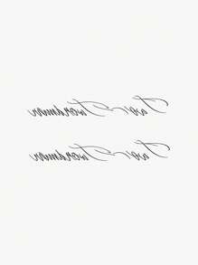 1 件可洗临时纹身，流畅字体字母/单词风格，适合时尚男女，Ins 风格