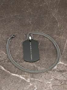 Collar con colgante de placa militar de acero inoxidable para hombres, personalizado con nombre y texto, regalo para hombres y parejas