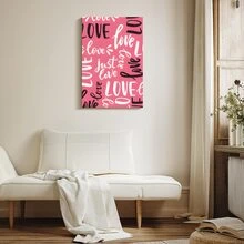 1 Pc Framed Canvas Decor Valentines Day Wall Art Happy Valentines Day Wall Decor Love Wall Decor For Valentines Day Decor Couple Gifts For Living Room Bedroom