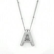 1 件气球光滑 A-Z 吊坠字母项链时尚简约链条锁骨链，节日礼物，适合女性日常佩戴