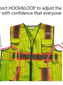 Sanitation Workers, Traffic Reflective Vests, Drivers, Night Light Cycling, Security Patrols, Garden Greening, Leadership Work Clothes, Adjustable Size Reflective Vests, Vests, Vests, Vests, Safety Suits - Yellow - View 4