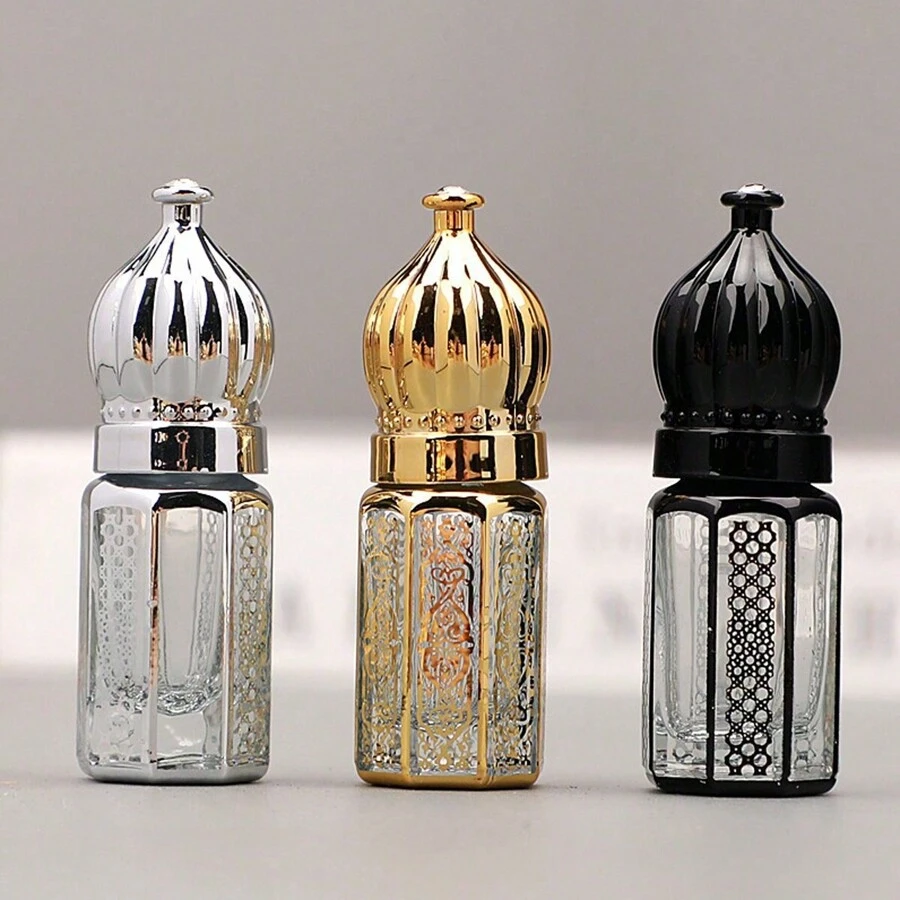 3pcs Glass Vintage Perfume Bottles, 3ml Glass Roller Ball Perfume Bottles, Vintage Fragrance Oil Sample Small Bottles - Bottle - View 1