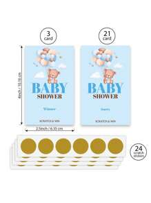 Party Game Bear Gender Reveals Scratch Card Atmosphere Decoration Props For Boys Or Girls Anniversary Gift Party Decoration Happy Birthday Party Wedding Bridal Shower Gift Baby Shower Game Card - Shape - View 4