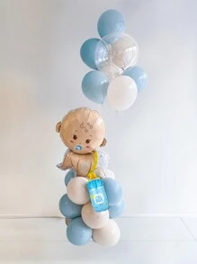 Bộ 21 phụ kiện trang trí tiệc tiết lộ giới tính, bóng bay cao su màu hồng và xanh, bóng bay trong suốt 24 inch cho tiệc chào đón em bé, nhâm nhi và ngắm nhìn, tiệc sinh nhật lần thứ 1, lễ kỷ niệm tiết lộ giới tính - Nhiều màu - Xem 8