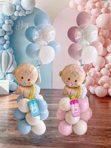 Bộ 21 phụ kiện trang trí tiệc tiết lộ giới tính, bóng bay cao su màu hồng và xanh, bóng bay trong suốt 24 inch cho tiệc chào đón em bé, nhâm nhi và ngắm nhìn, tiệc sinh nhật lần thứ 1, lễ kỷ niệm tiết lộ giới tính - Nhiều màu - Xem 3