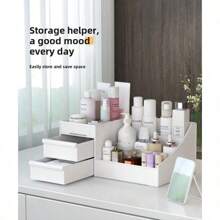 Large Capacity & Multi-Layer Drawer Vanity Case Dormitory Finishing Plastic Shelf Cosmetics Skin Care Dresser Desktop Storage Box - 抹茶綠 - 查看 6
